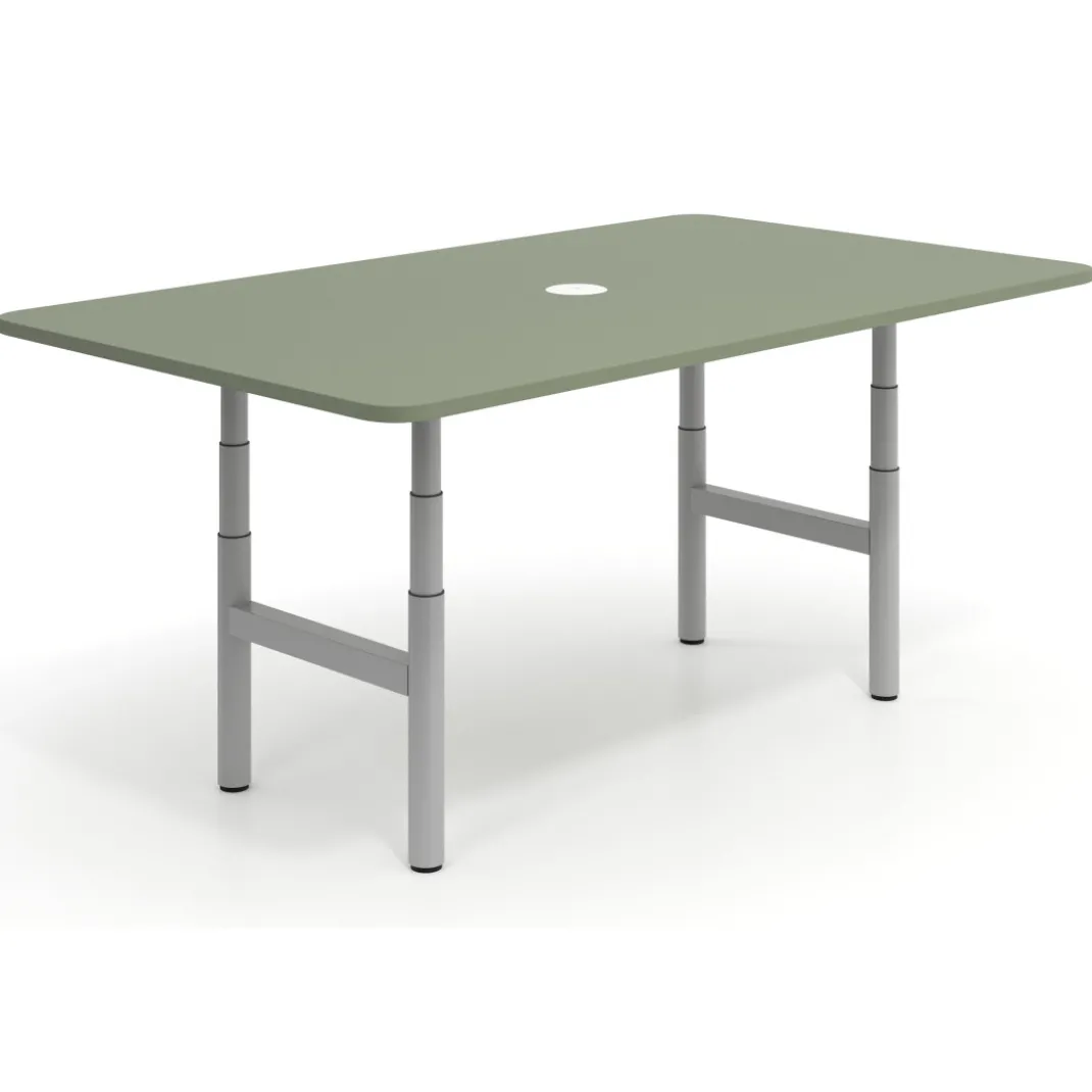 Mesa de Reuniones Elevable Erghos Core estructura aluminio canto curvo