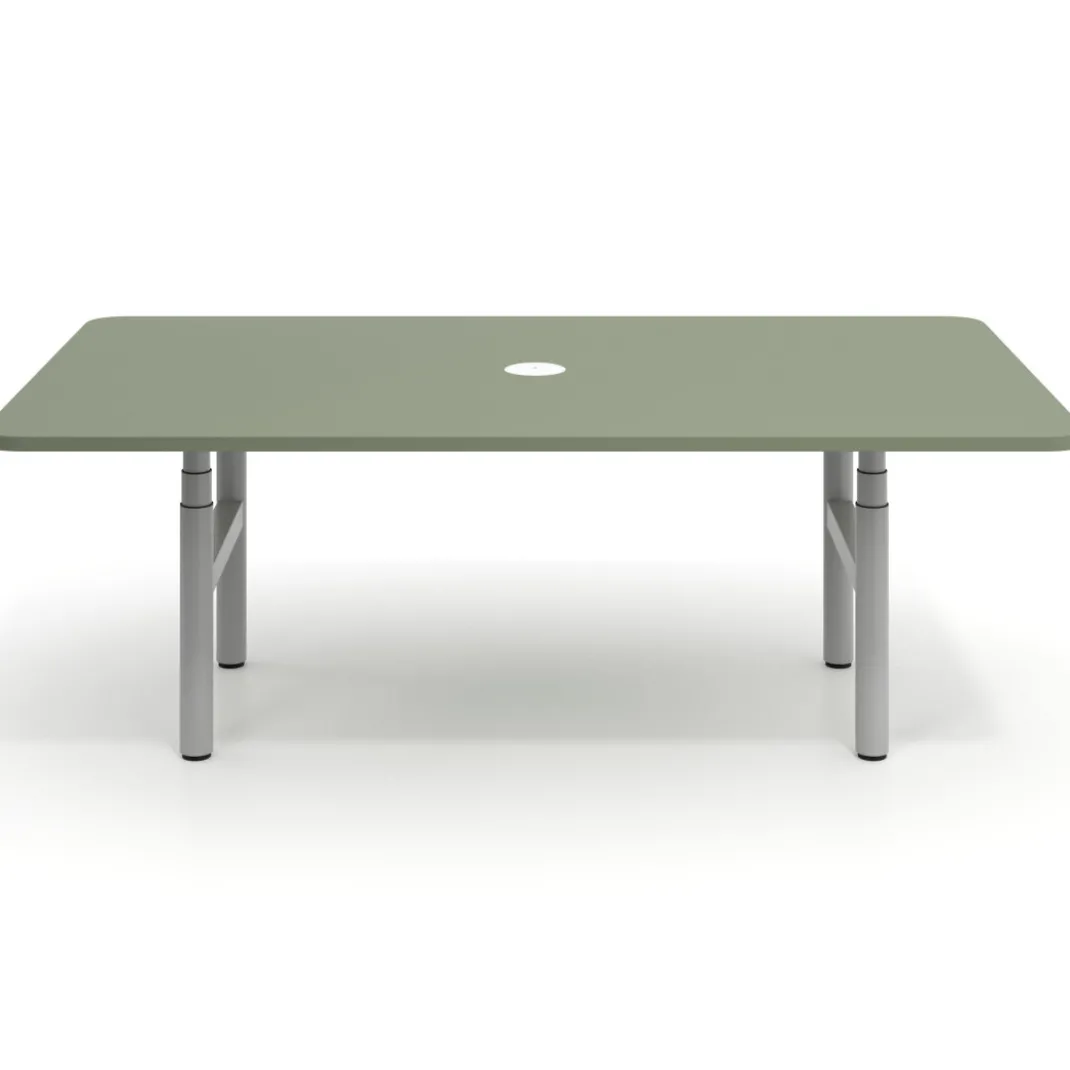 Mesa de Reuniones Elevable Erghos Core estructura aluminio canto curvo