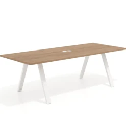 Mesa de reuniones rectangular UvePro fondo 100cm, estructura blanca