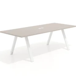 Mesa de Reuniones Rectangular Work Plus estructura blanco mate