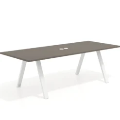Mesa de reuniones rectangular UvePro fondo 100cm, estructura blanca
