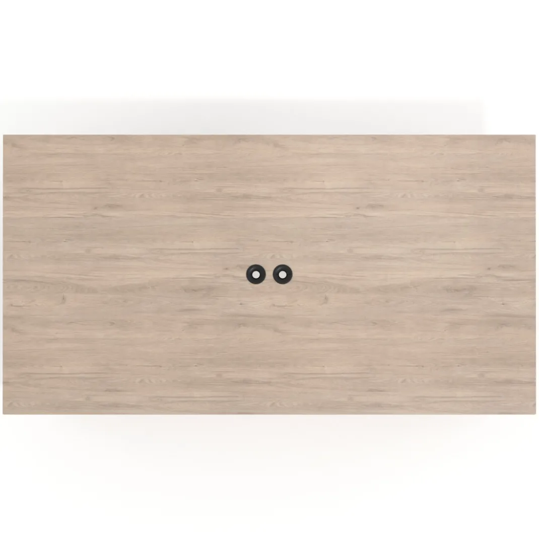 Mesa de reuniones rectangular UvePro fondo 126, patas interior, estructura negra