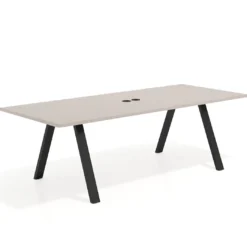 Mesa de reuniones rectangular UvePro fondo 100cm, estructura negra