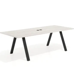 Mesa de reuniones rectangular UvePro fondo 100cm, estructura negra