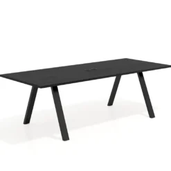 Mesa de reuniones rectangular UvePro fondo 100cm, estructura negra