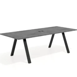 Mesa de reuniones rectangular UvePro fondo 100cm, estructura negra