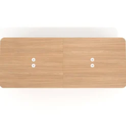 Mesa de reuniones Tekno doble, fondo 120, patas aluminio inyectado, estructura negra