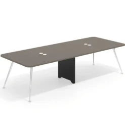 Mesa de reuniones Tekno doble, fondo 120, patas aluminio inyectado, estructura cromada