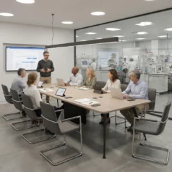 Mesa de reuniones Tekno doble, fondo 120, patas aluminio inyectado, estructura negra