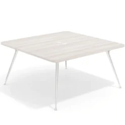 Mesa de reuniones Tekno, fondo 160, patas aluminio inyectado, estructura cromada