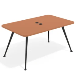 Mesa de reuniones Tekno fondo 120, patas aluminio inyectado, estructura negra