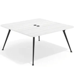 Mesa de reuniones Tekno, fondo 160, patas aluminio inyectado, estructura negra