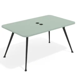 Mesa de reuniones Tekno fondo 120, patas aluminio inyectado, estructura negra