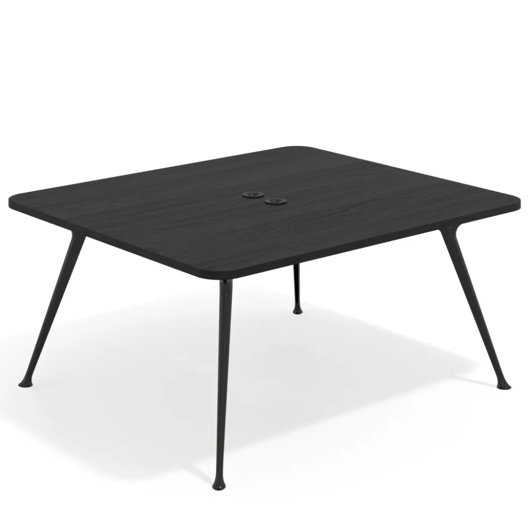 Mesa de reuniones Tekno fondo 120, patas aluminio inyectado, estructura negra
