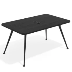 Mesa de reuniones Tekno fondo 140, patas aluminio inyectado, estructura negra