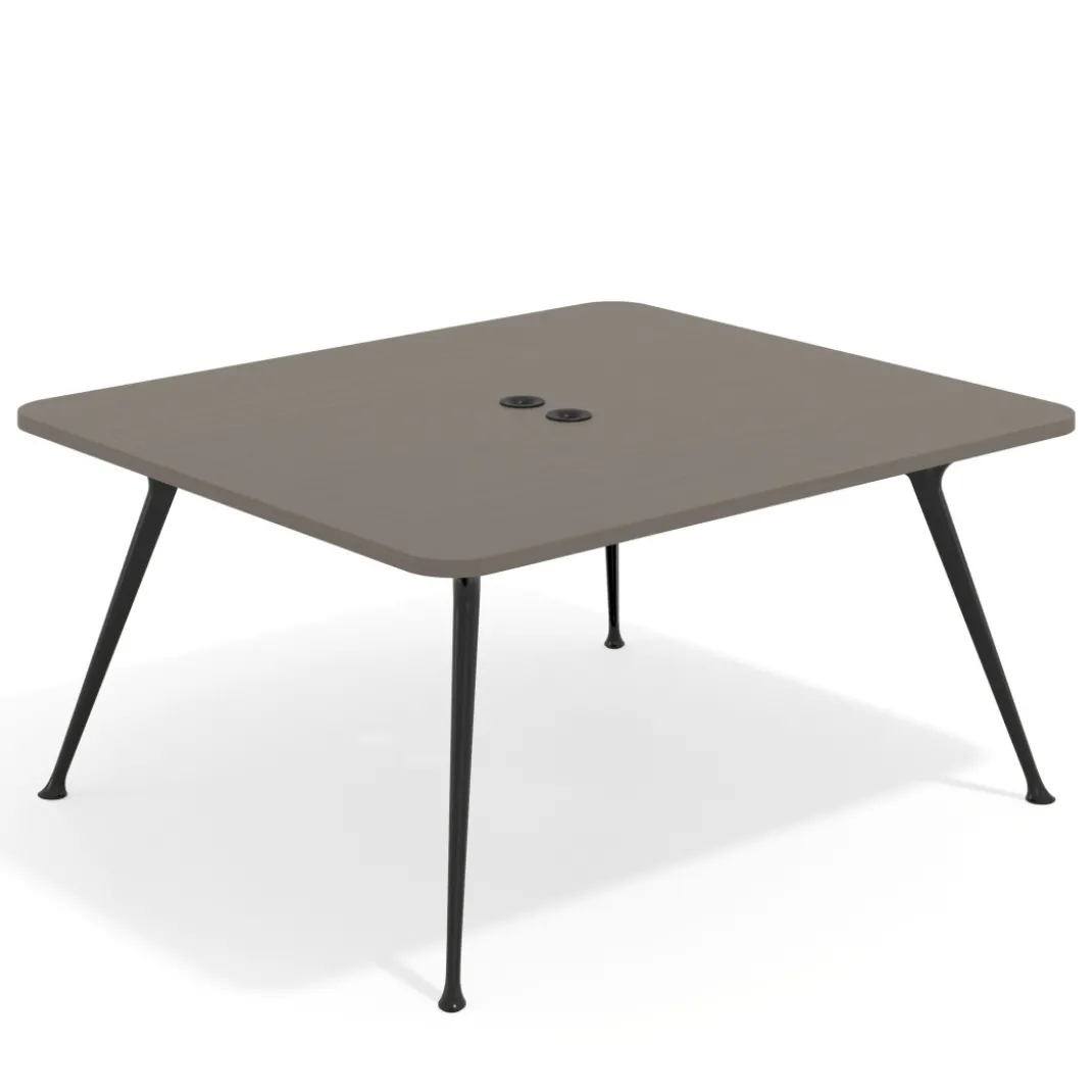 Mesa de reuniones Tekno fondo 140, patas aluminio inyectado, estructura negra