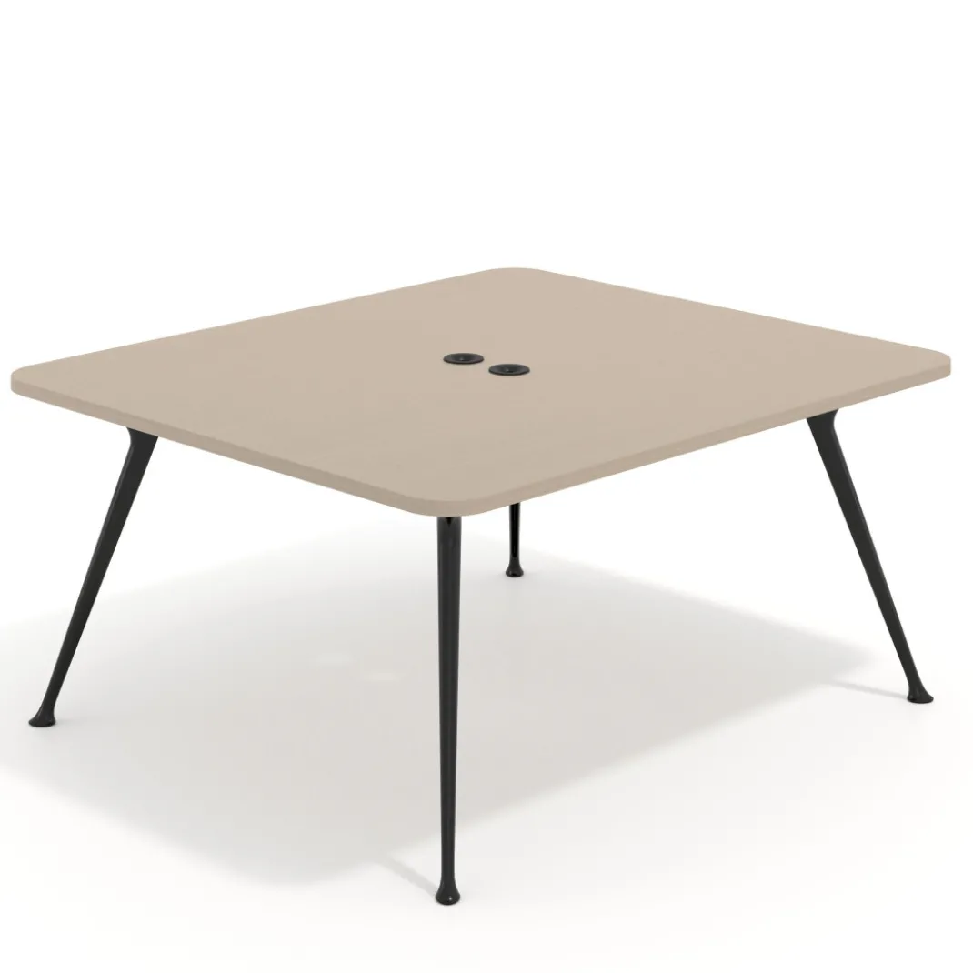 Mesa de reuniones Tekno fondo 120, patas aluminio inyectado, estructura negra