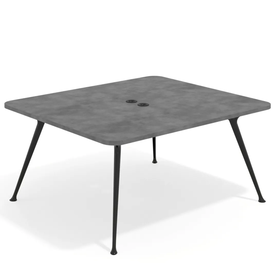 Mesa de reuniones Tekno fondo 120, patas aluminio inyectado, estructura negra