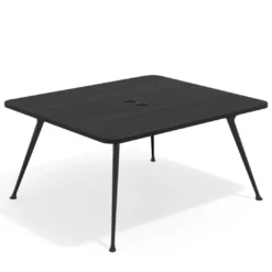 Mesa de reuniones Tekno fondo 140, patas aluminio inyectado, estructura negra