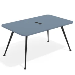 Mesa de reuniones Tekno fondo 120, patas aluminio inyectado, estructura negra