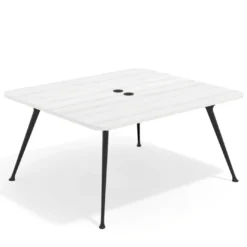 Mesa de reuniones Tekno fondo 140, patas aluminio inyectado, estructura negra