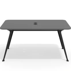 Mesa de reuniones Tekno fondo 140, patas aluminio inyectado, estructura negra