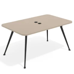 Mesa de reuniones Tekno fondo 120, patas aluminio inyectado, estructura negra