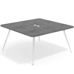 Mesa de reuniones Tekno, fondo 160, patas aluminio inyectado, estructura cromada