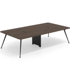 Mesa de reuniones Tekno gran formato, fondo 160, patas aluminio inyectado, estructura negra