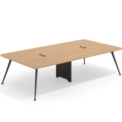 Mesa de reuniones Tekno gran formato, fondo 160, patas aluminio inyectado, estructura negra