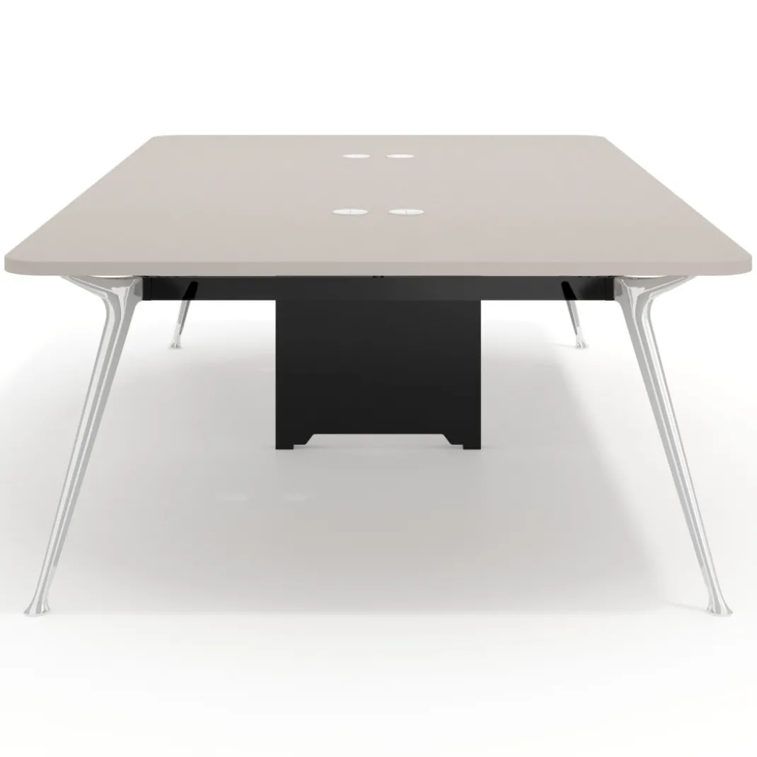 Mesa de reuniones Tekno gran formato, fondo 160, patas aluminio inyectado, estructura cromada