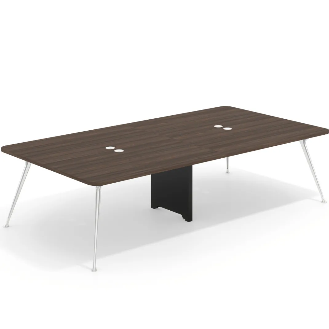 Mesa de reuniones Tekno gran formato, fondo 160, patas aluminio inyectado, estructura cromada