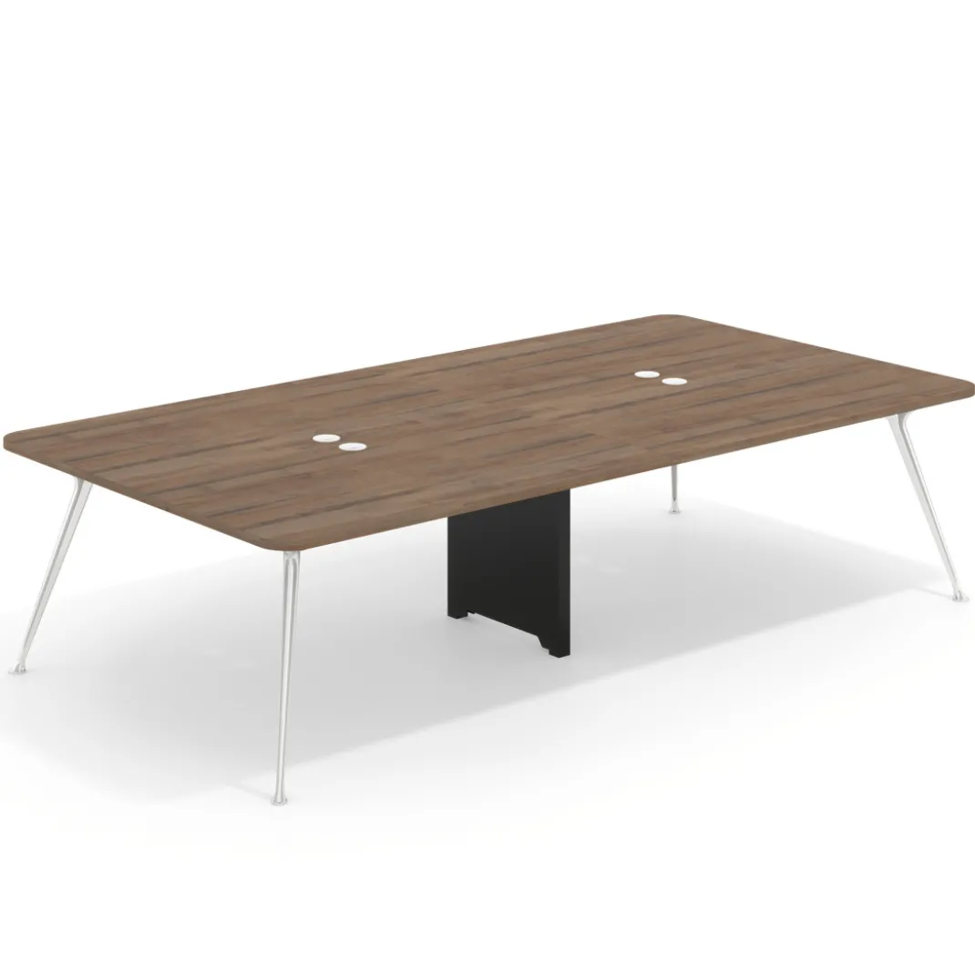 Mesa de reuniones Tekno gran formato, fondo 160, patas aluminio inyectado, estructura cromada