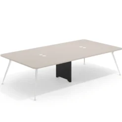 Mesa de reuniones Tekno gran formato, fondo 160, patas aluminio inyectado, estructura cromada