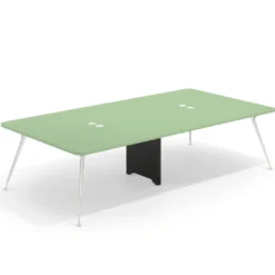 Mesa de reuniones Tekno gran formato, fondo 160, patas aluminio inyectado, estructura cromada