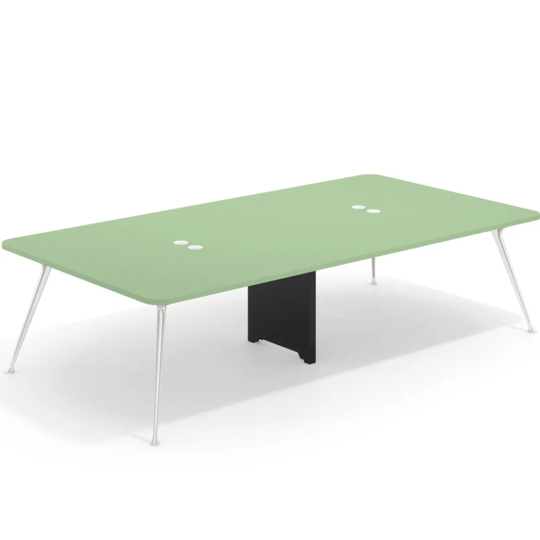 Mesa de reuniones Tekno gran formato, fondo 160, patas aluminio inyectado, estructura cromada