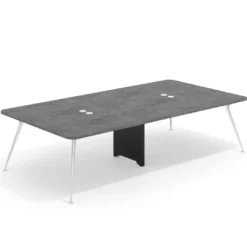 Mesa de reuniones Tekno gran formato, fondo 160, patas aluminio inyectado, estructura cromada