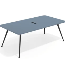 Mesa de reuniones Tekno gran formato, fondo 120, patas aluminio inyectado, estructura negra