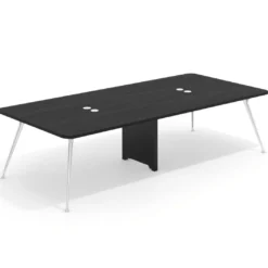 Mesa de reuniones Tekno gran formato, fondo 140, patas aluminio inyectado, estructura cromada