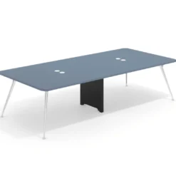 Mesa de reuniones Tekno gran formato, fondo 140, patas aluminio inyectado, estructura cromada