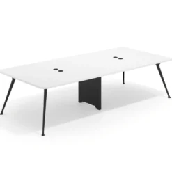 Mesa de reuniones Tekno gran formato, fondo 140, patas aluminio inyectado, estructura negra
