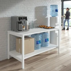 Mesa de trabajo expositor Kube estructura blanca