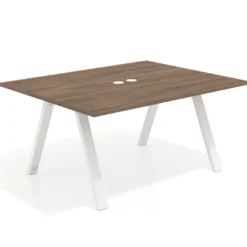 Mesa doble individual para coworking UvePro fondo 126 cm estructura blanca