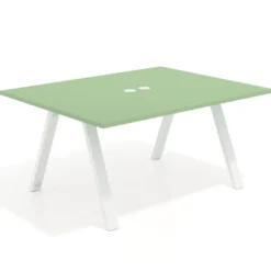 Mesa doble individual para coworking UvePro fondo 126 cm estructura blanca