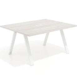Mesa doble individual para coworking UvePro fondo 126 cm estructura blanca