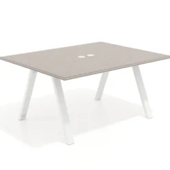 Mesa doble individual para coworking UvePro fondo 126 cm estructura blanca