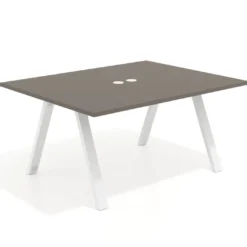 Mesa doble individual para coworking UvePro fondo 126 cm estructura blanca