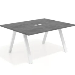 Mesa doble individual para coworking UvePro fondo 126 cm estructura blanca
