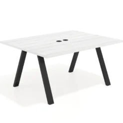 Mesa doble individual para coworking UvePro fondo 126 cm estructura negra