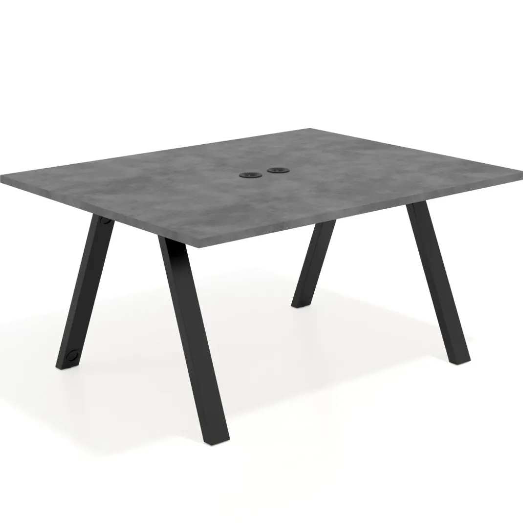 Mesa doble individual para coworking UvePro fondo 126 cm estructura negra